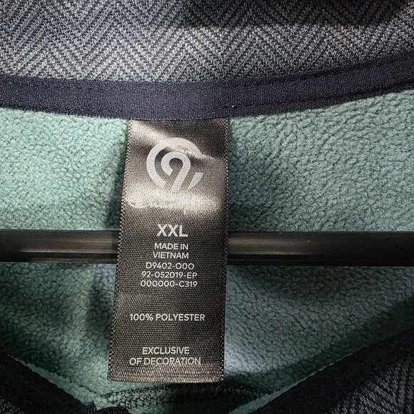 Womens Champion C9 Blue Herringbone Fleece Jacket Full Zip Mock Neck Size XXL - Picture 2 of 8